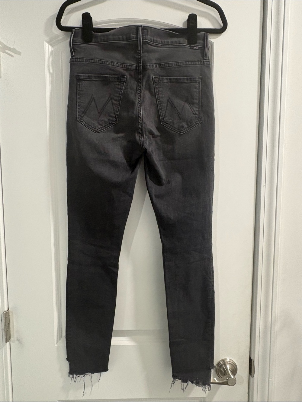 MOTHER The Stunner Zip Ankle Step Fray Jeans Gray Black 27 Lighting Up Lanterns